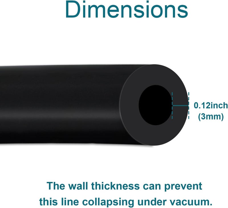 Gephynm Vacuum Hose Automotive, 10 FT 1/8 Inch ID Vacuum Line, 130PSI Max Pressure Vacuum Lines Automotive, Silicone Vacuum Line with 10PCS Clamps - Image 3